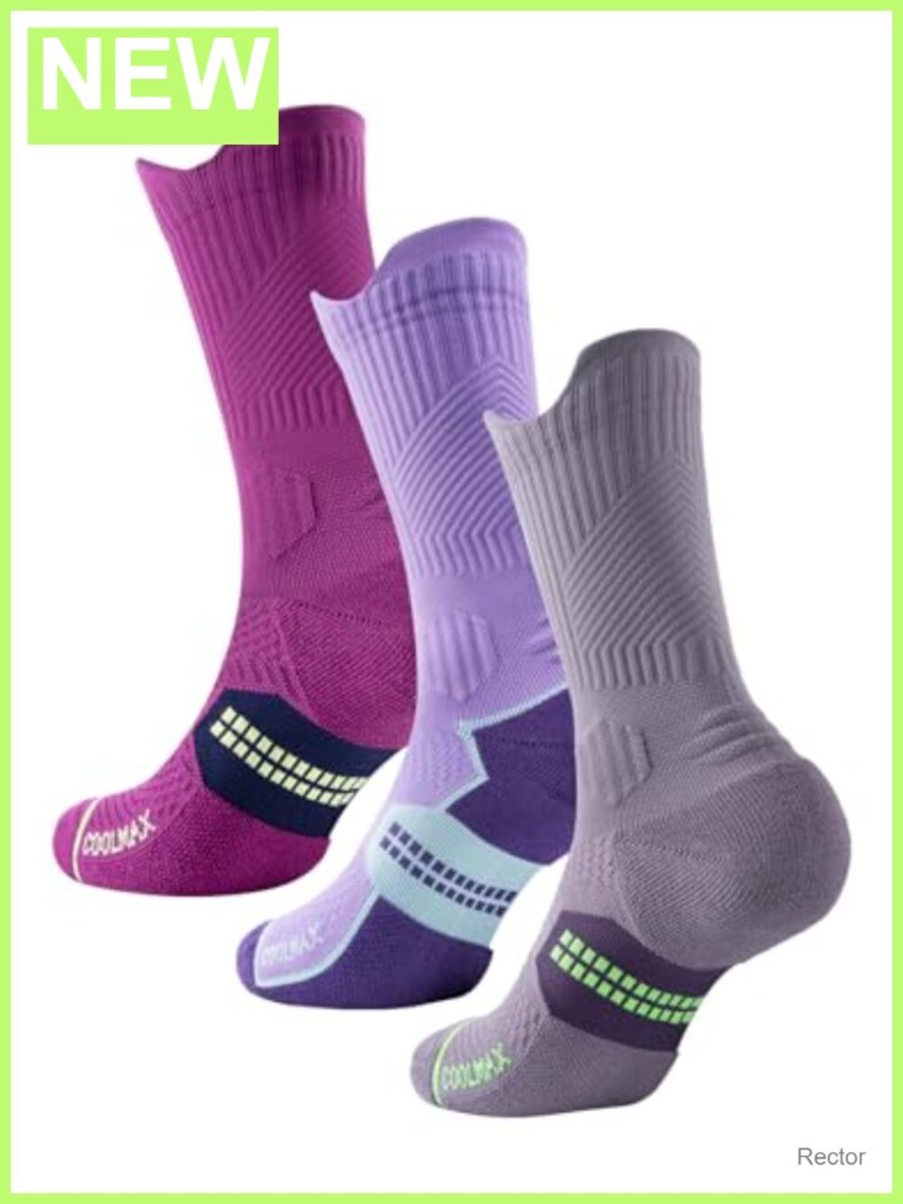 Compression Crew Socks with COOLMAX Bamboo Viscose - Anti-Blister